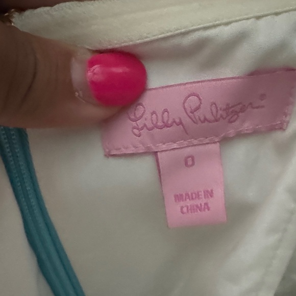 Lilly Pulitzer Blue Green Floral Strapless Dress - Picture 4 of 4